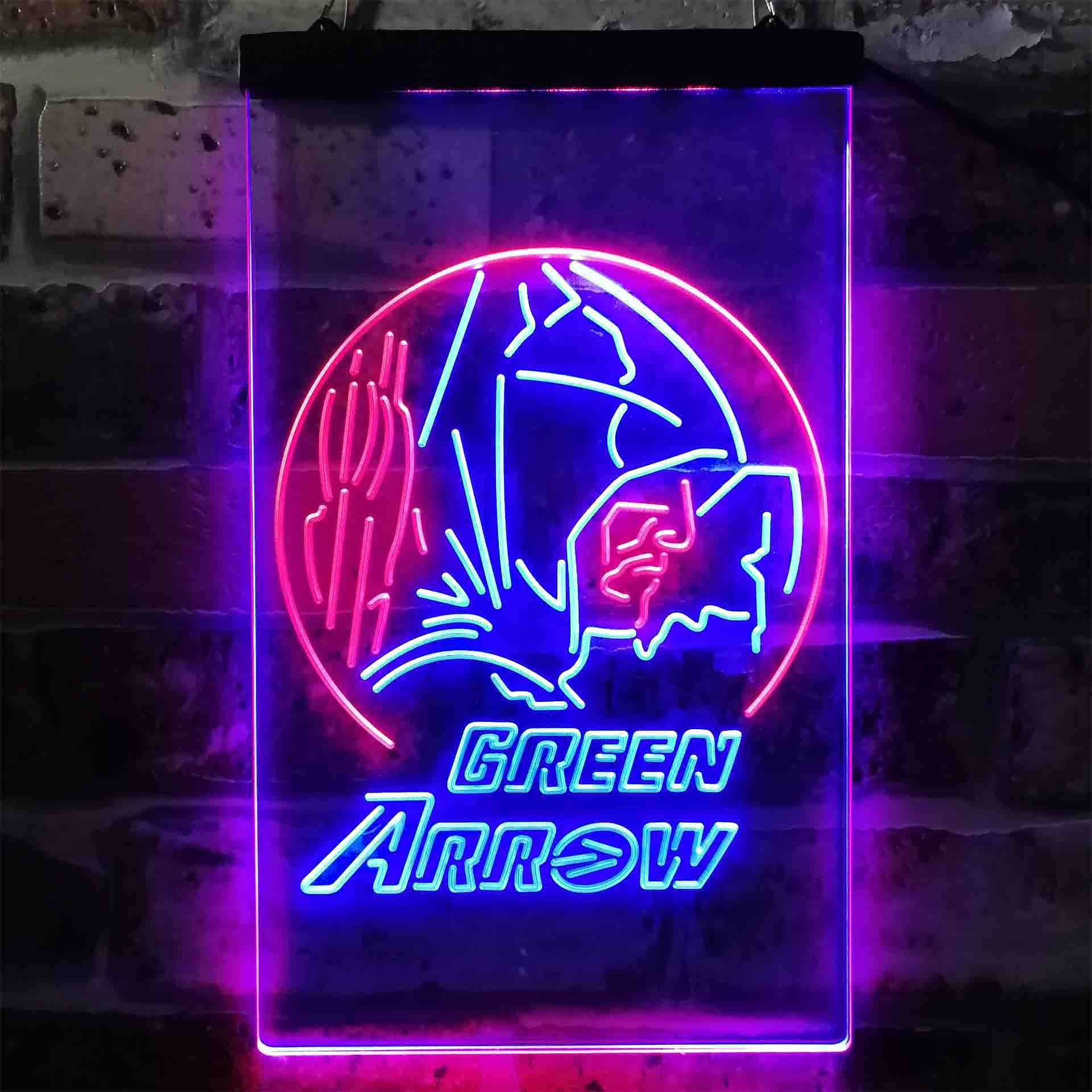 Green Arrow Dual LED Neon Light Sign